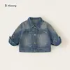Ropa infantil Youbao, chaqueta vaquera para niñas, jacquard con estampado de estrellas, prenda de abrigo de otoño para niños pequeños, top cortavientos para bebé, chaqueta infantil