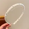 Elegante diadema de cuadros de lunares para mujer, diadema de corona alta para lavarse la cara, diadema para uso diario con dientes, accesorio para el cabello