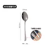 Acero Inoxidable 304 Cuchara Doméstica de Mango Largo Cucharón para Sopa Cuchara para Arroz Portátil para Estudiantes Comedor Cuchara para Comer Tenedor de Postre