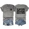 Tendência Transfronteiriça Europeia e Americana Eu e Minha Melhor Amiga Temos Camiseta Elegante de Gola Redonda com Estampa Frente e Verso de Manga Curta