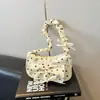 Bolsa de tecido floral fresca e simples para mulheres, nova bolsa transversal leve da moda estilo coreano 2026, pequena bolsa de axila tipo bolinho
