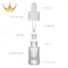 En stock al por mayor botella gotero de 5ml10ml fondo grueso redonda recta de vidrio botella de aceite esencial doble anillo cabeza de goma botella de aceite esencial