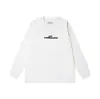 Versión de alta gama de la moderna marca MM6 Margiela camiseta estampada de manga larga con recubrimiento de cinta de corte holgado para hombre y mujer, disponible para parejas, venta al por mayor