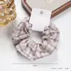 Cuerda para el pelo de alta gama montada en tarjeta, Cuerda ancha de moda con patrón a cuadros para la cabeza, Accesorios para el pelo de tela, Goma elástica, Goma para coleta alta