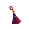 Colgante de Borla Estilo Chino Oro Antiguo Incrustado Jade Cristal Agujero Pasante Cuentas Espaciadoras Pulsera de Gota de Aceite DIY Collar de Cuentas