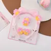 Cinta de Poliéster con Hilo Europea y Americana Set de Diadema y Pasador de Moño para Niños al por Mayor Moño de Doble Capa Flor Hecha a Mano Accesorios para el Cabello
