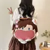 Mochila Popular de Estilo Japonés para Niña Linda Bidimensional Cruzada Mochila de Muñeco de Dibujos Animados Bolso de Estudiante Serie Bolso Transparente para Pines