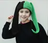 Chapéu de Lã com Bloqueio de Cores de Coelho de Orelhas Longas para Mulheres no Outono e Inverno Desenho Animado Fofo Estudante Bloqueio de Cores Quente Proteção para Orelhas Chapéu de Tricô