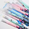 Miya tiza de agua abanico con forma de Gancho para bolígrafo bolígrafo acuarela pincel al óleo acrílico pincel de nailon solo Pincel de cerdas Caballero Negro