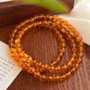 Pulseira de Âmbar com Múltiplas Voltas Estilo Nacional Vintage Estilo Maillard Natural Hua Perer