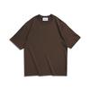 Crewneck Heavy 260g Impressão Solona Solid Color Grande Tamanho Loose Shoulder T-shirt para homens e mulheres