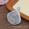 Venta al por mayor de colgante de calcedonia blanca hielo bañado en plata de lujo con Buda de celebridad de Internet, collar de jade de Buda Maitreya