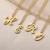 Collar con Colgante de Letra Nombre Venta Caliente Transfronteriza Cadena de Clavícula de Acero Inoxidable Oro 18K Joyería Fabricante Femenino Venta al por Mayor