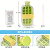 Molde para Cubitos de Hielo y Botella de Agua Dos en Uno con Popote, Botella de Agua Fría Portátil, Cubitera, Fabricador de Hielo Creativo