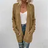Roupas Femininas Transfronteiriças Primavera e Outono 2026 Novo Suéter Cardigan de Tricô Torcido de Comércio Exterior para Mulheres Amazon Cardigan de Tricô Torcido de Comprimento Médio para Mulheres