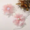 Cadena de Malla con Borla de Plumas de Perla Hermosa de Hada Flor de Malla Accesorios de Flor DIY Accesorios para el Cabello Accesorios para Ropa