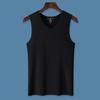 Verano para Hombre V Hombro Ancho Hilo de Algodón Sin Costuras Chaleco Deportivo Transpirable Camiseta Base Sin Mangas Algodón Fitness