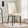 Silla de respaldo minimalista moderna, taburete nórdico para comedor, dormitorio, escritorio, hotel, silla de cuero con respaldo de hierro, taburete