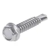 Em estoque, envia imediatamente, Parafusos Auto-Broqueantes de Aço Inoxidável 410 com Cabeça Sextavada e Arruela Integrada, M4.2-M6.3, Parafusos Auto-Atarraxantes com Rosca Calibrada