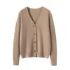 Cárdigan 100% cachemira pura, novedad otoño/invierno 2026 para mujer, cuello en V, manga larga, versátil, de un solo botón, cachemira
