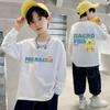 [100% algodão] roupa infantil camiseta masculina manga longa outono crianças pequenas e grandes camisa masculina manga meia estação camisa de base