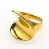 Nuevo Anillo Curvo Brillante Exagerado Estilo Ins Transfronterizo Europeo y Americano para Mujer Nicho Acero de Titanio de Gama Alta Anillo que No se Desvanece