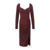 Vestido Sexy de Año Nuevo con Costuras, Ajustado, Adelgazante, con Abertura