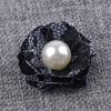 Broche de flor de tecido de renda multicamadas material da Coreia do Sul acessórios de cabelo feitos à mão flor em formato 4cm com pérola acessórios DIY para capa de celular