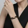 Pulseira de Contas Duplo Círculo Cor Moonlight Cinza 6mm para Mulheres Nicho Alta Qualidade Ágata Negra Cristal Torre Amarela Pulseira Joia Atacado