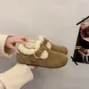 Zapatos Birkenstock que aumentan la altura para mujer 2026 invierno nuevos suela gruesa con forro de terciopelo cálidos zapatos de algodón slip-on zapatos peludos mocasines