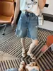 Shorts Jeans Lavado Vintage Rasgado Estilo Americano de Verão para Homens e Mulheres, Shorts Largos Casuais Versáteis