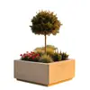 Maceta de Forma Irregular GRC Macizo Florido Curvado Maceta de Hormigón Precastado de Alta Resistencia Contenedor de Flores para Aislamiento de Carreteras Paisajismo Personalización