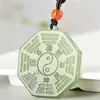 Pingente Bagua Tai Chi Pingente de Jade Branco Natural para Homens e Mulheres Pequeno Pingente de Colar de Jade Pingente de Jade Zhouyi Placa de Jade
