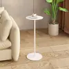 Mesa de Centro Minimalista de Metal, Mesa Redonda Pequeña, Mesa de Noche Metálica de Moda, Mesa Lateral para Sofá de Sala de Estar, Mesa Pequeña para Balcón y Dormitorio