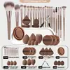 Kit de Pincéis de Maquiagem com 37 Peças, Ferramentas Completas Portáteis de Maquiagem, Pincéis para Base, Pó, Sombra e Kit com Esponja de Beleza, Várias Cores Disponíveis