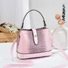 Bolsa Pequena de Luxo Leve Transfronteiriça de Alta Qualidade para Mulheres, Nova Bolsa Balde Transversal com Padrão de Crocodilo Tendência, Bolsa Feminina de Marca de Nicho