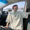Cardigan de punto con cremallera y solapas, estilo americano, corte holgado y limpio, manga corta para hombre, camisa de manga corta estilo "Old Money" fresca