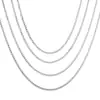 Collar de cadena cubana fina de acero inoxidable de 2.3 mm de ancho, combinable, con colgante decorativo, accesorios de joyería, cadena