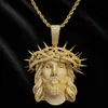 Pingente de Personagem Hip Hop Cruzado Europeu e Americano Espinhos Pontas Cobre Zircônia Diamante Completo Colar Criativo Personalidade Tendência Masculino