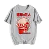 Anime Ataque a los Titanes Juventud Rodeada Top Deportivo Casual Verano Nuevo Suelto Manga Corta Camiseta de Algodón de Colores