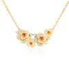 Collar Vintage de Racimo de Rosas Chapado en Cobre Dorado para Mujer, Acabado Cepillado Hecho a Mano, Joyería de Nicho de Alta Gama, Cadena para Clavícula al por Mayor