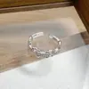 Anillo Abierto Minimalista de Zirconia de Lujo Estilo Coreano y Japonés Anillo Geométrico Exquisito de Personalidad Nicho para Mujeres