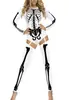 Macacão Body Estampado Digital de Esqueleto Humano Dourado Feminino Amazon Costumes de Halloween Transfronteiriços