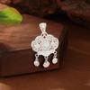 Collar de Plata Pura para Mujer S999 Tendencia de Moda Cadena Clavícula Colgante de Cuerda Trenzada Regalo
