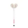 Pincel de Cílios com Pom-Pom, Fivela Dourada de Rosto Sorridente, Embalado em Tubo para Venda por Atacado, Curvador de Cílios Descartável com Cabo de Cristal, Pincel para Sobrancelhas, Ferramenta de Beleza para Cílios