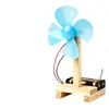 Projetos de tecnologia DIY pequenos, pequenas invenções, experimentos simples de física caseiros, ventilador elétrico pequeno como material didático, materiais feitos à mão para montagem