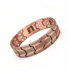 Hebilla de Correa de Escudo de Cobre Rojo Popular Antiguo Europeo y Americano Pulsera Magnética de Tres Filas Moda Retro Versión Ancha Pulsera con Patrón de Escamas de Pescado para Hombres