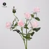 Venta Directa de Fábrica: 5 Flores de Rosa Pequeñas con Tacto Real, Flores Artificiales Hidratantes para Decoración de Sala de Estar, Flores Falsas para Bodas, Cascada de Rosas