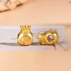 Hebilla Cheongsam Método Antiguo Arena Oro Accesorios Colgante de Bambú Colgante de Anillo Pulsera Tejida Juego de Cuentas de Hilo Joyería DIY