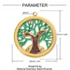 Árvore da Vida de Flores em Forma de Coração DIY Pingente de Aço Inoxidável para Mulheres com Anel de Laço Cravejado de Diamantes Colar Pingente de Joia em Aço Titânio